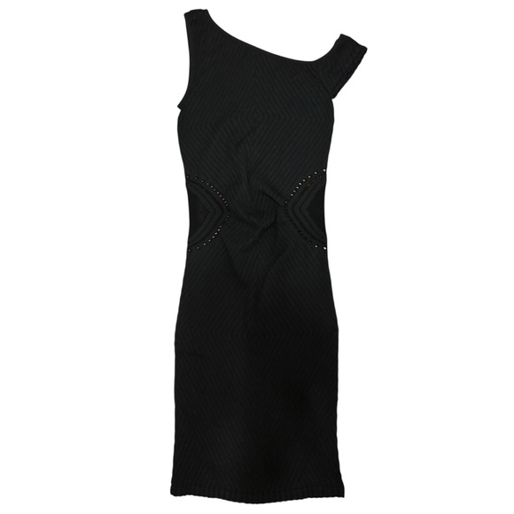 bebe Dresses & Skirts - bebe Black Asymmetrical Sleeve Bodycon Dress